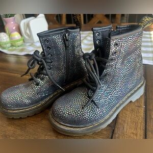Dr. Martens Kids Black Glitter Boots